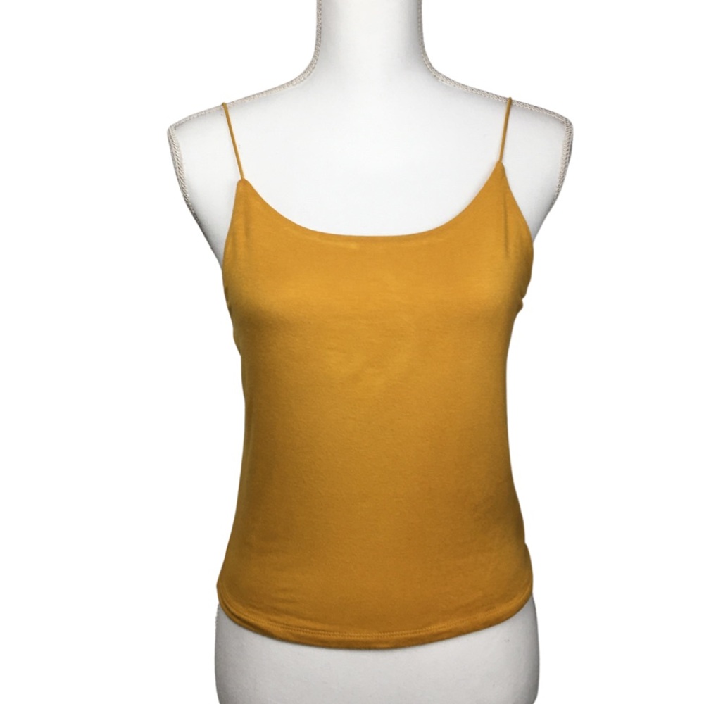 MANDEE yellow tank top spaghetti strap Women Size L